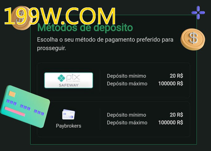 O cassino 199W.COMbet oferece uma grande variedade de métodos de pagamento